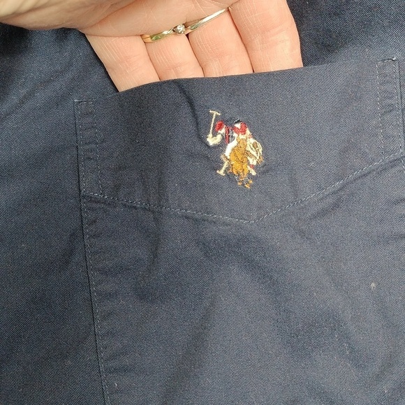 U.S.Polo Assn men's navy blue long sleeved button down shirt size medium - Picture 4 of 10